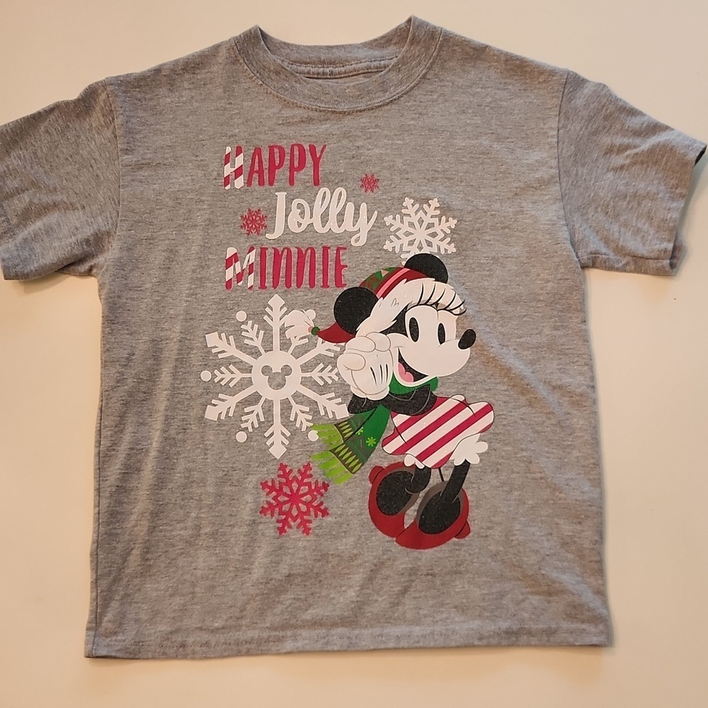 Dianey Parks Minnie Mouse Christmas Holiday Short Sleeve Tshirt Extra Small